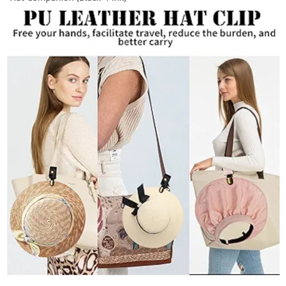 Set of 3 Faux Leather Hat Clips NWT